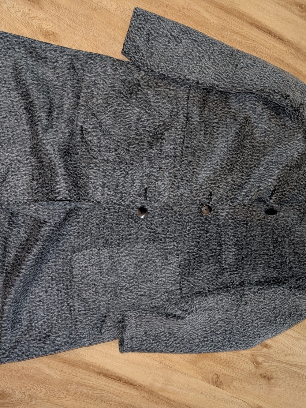 Club Monaco Women's Charcoal Gray Textured Pea Coat